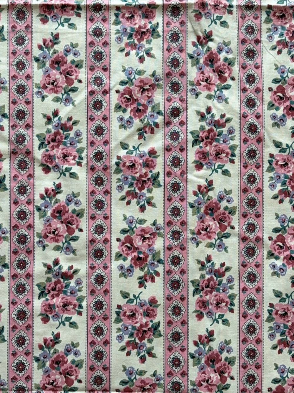 Vintage Cranston Print WorksFloral Cottagecore Pink Grannycore Fabric 43x118”